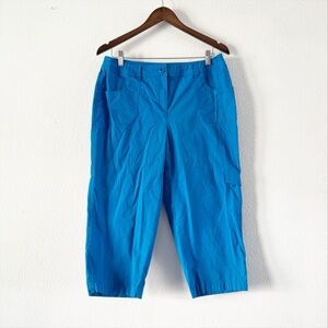Chicos Womens Vibrant Blue Cargo Cropped Capri Casual Practical 10/M (Sz 1.5)